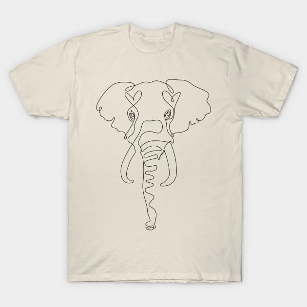 One Line Elephant T-Shirt by huebucket